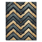 Weathered Gold and Black Chevron Rug