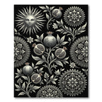 Silver Sun Pomegranate Floral Medallion Rug