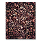 Ornate Scrollwork Floral Bronze Rug