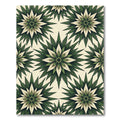 Earthy Green Fern Botanical Star Tile Rug