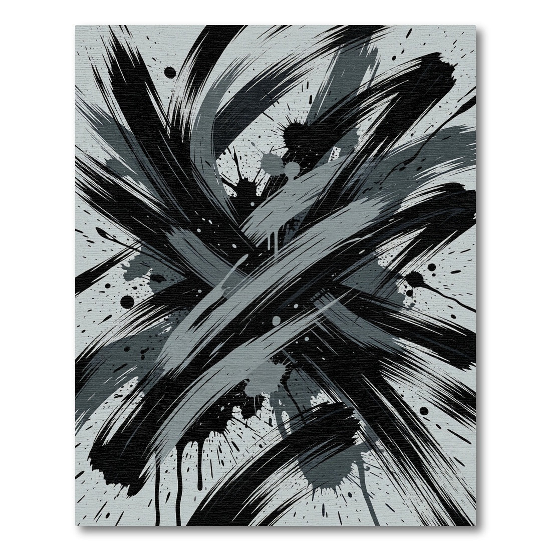 Monochromatic Splatter Brush Stroke Explosion Rug