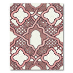 Pink Arabesque Interlocking Lattice Relief Rug
