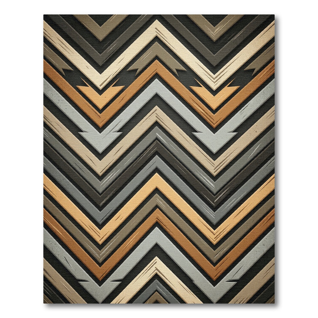 Modern Neutral Chevron Earth Tone Rug