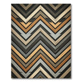 Modern Neutral Chevron Earth Tone Rug
