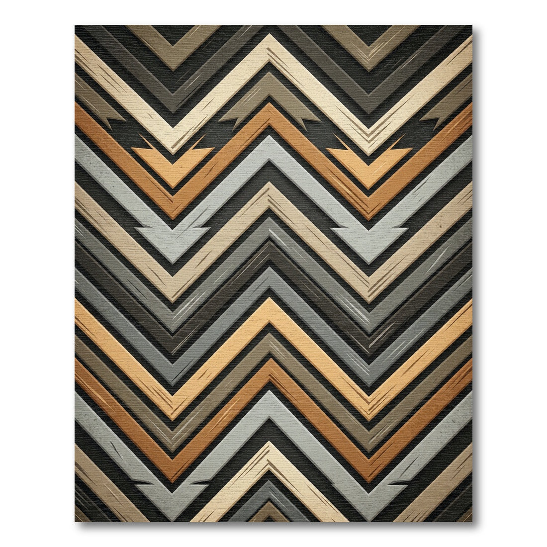 Modern Neutral Chevron Earth Tone Rug