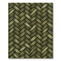 Olive Green Herringbone Woven Texture Rug