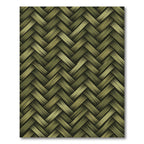 Olive Green Herringbone Woven Texture Rug