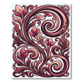 Crimson Blush Floral Swirl Ornament Rug