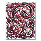 Crimson Blush Floral Swirl Ornament Rug