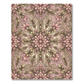 Vintage Pink Gold Floral Scroll Rug