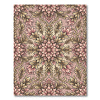 Vintage Pink Gold Floral Scroll Rug