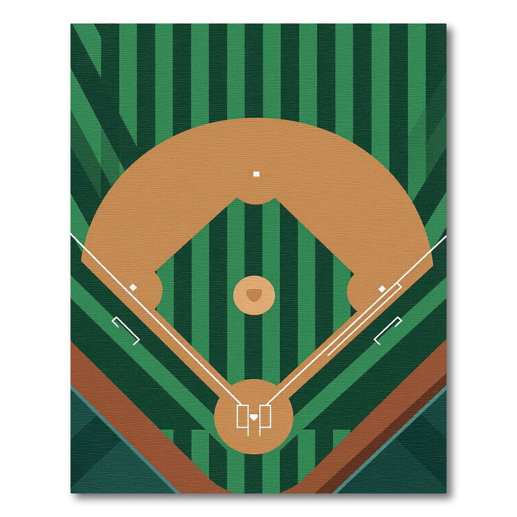 Minimalist Emerald Green Baseball Field Rug