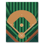 Minimalist Emerald Green Baseball Field Rug