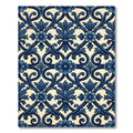 Deep Blue Floral Acanthus Scrollwork Rug