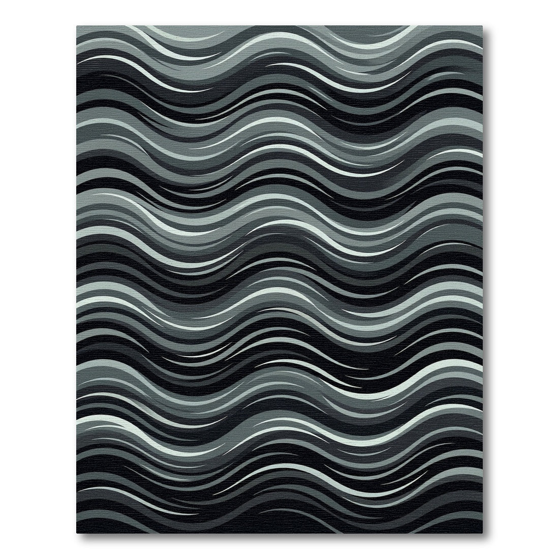 Monochrome Wave Organic Flow Rug