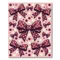 Polka Dot Maroon Bows on Pink Rug