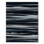 Minimalist Midnight Blue Grey Abstract Wave Rug