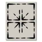 Black Brushstroke Square Arrow Motif Rug