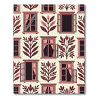 Blush Pink Botanical Window Garden Rug
