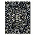 Gold and Charcoal Geometric Star Medallion Rug