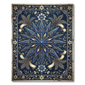 Elegant Navy Gold Celestial Star Medallion Rug