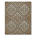 Elegant Black Gold Arabesque Medallion Rug