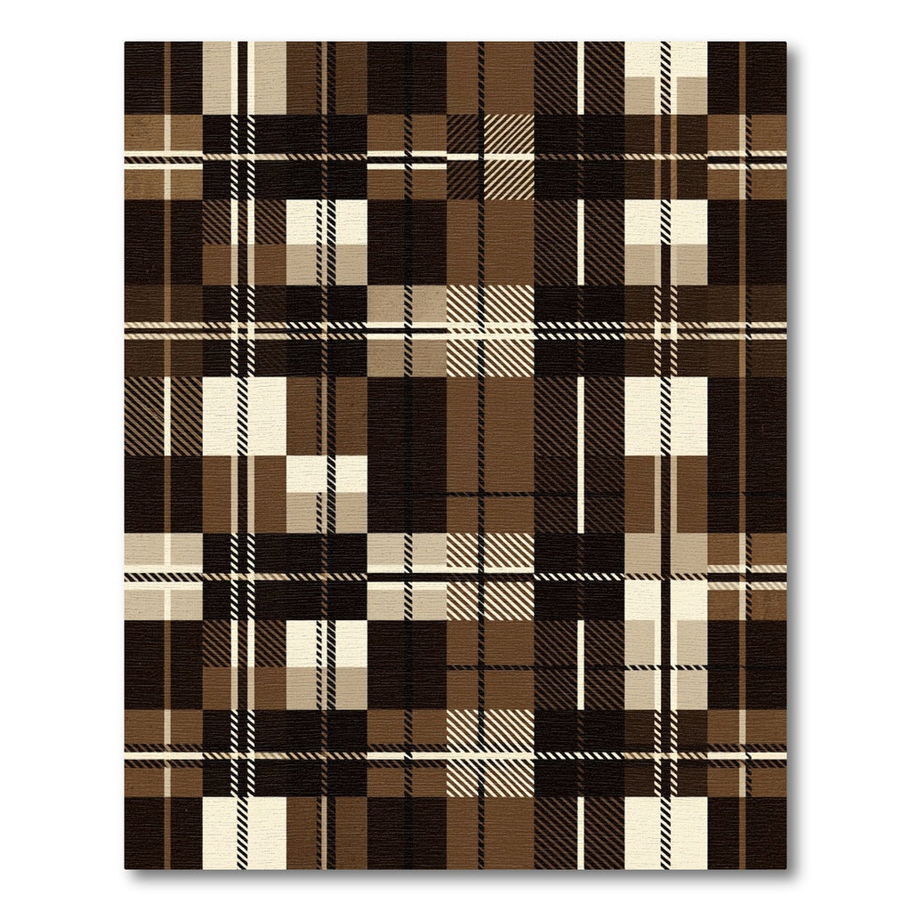 Classic Earthy Brown Plaid Tartan Rug
