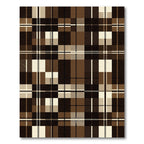 Classic Earthy Brown Plaid Tartan Rug