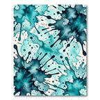 Teal Liquid Ink Abstract Splash Rug