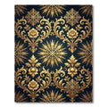 Royal Gold Floral Sunburst Damask Rug