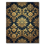 Royal Gold Floral Sunburst Damask Rug
