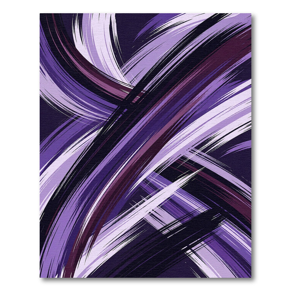 Abstract Deep Purple Painted Brushstroke Rug