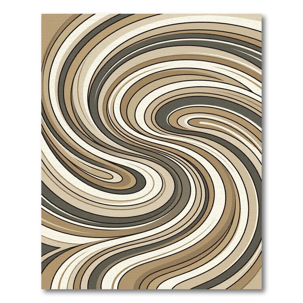 Earthy Swirl Abstract Wave Rug