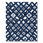 Navy Nautical Scottish Terrier Plaid Rug