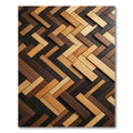 Wood Plank Herringbone Pattern Rug