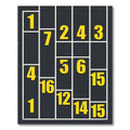Bold Modular Numbered Block Yellow Grid Rug