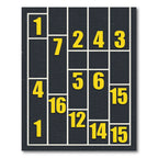 Bold Modular Numbered Block Yellow Grid Rug