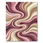 Swirling Rose Gold Marble Waves Rug