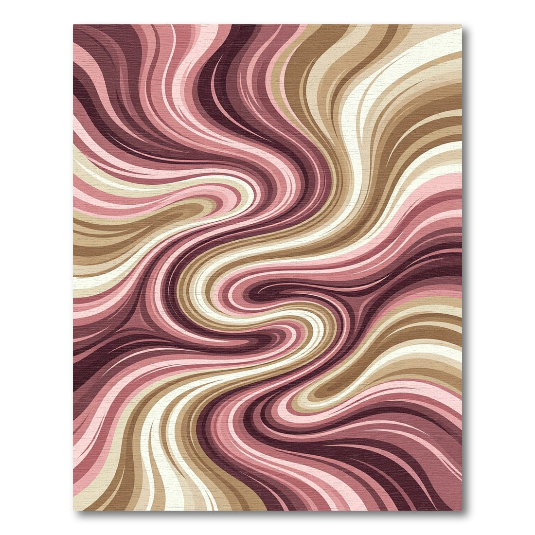 Swirling Rose Gold Marble Waves Rug