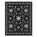 Black White Snowflake Medallion Art Rug