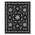 Black White Snowflake Medallion Art Rug