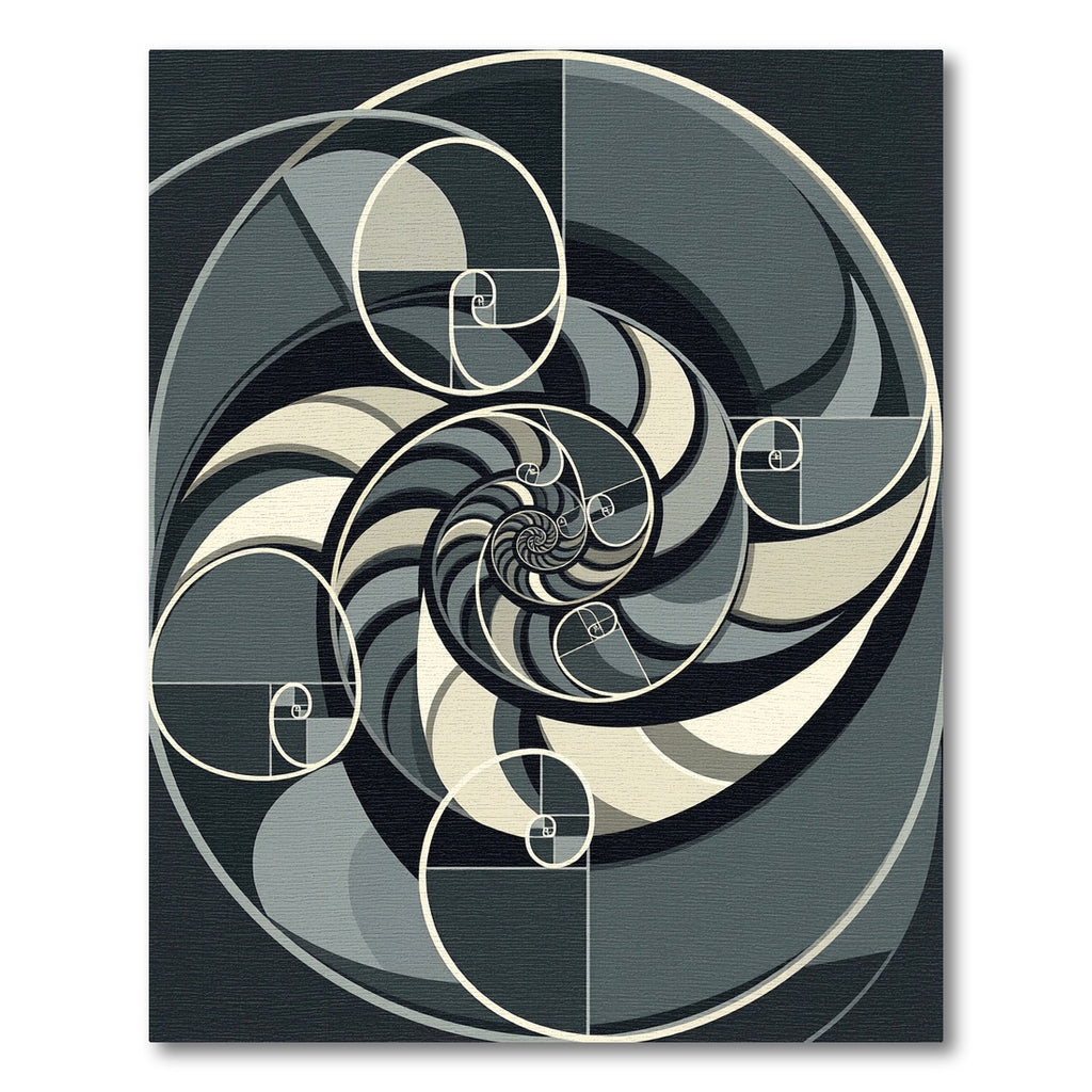 Monochromatic Golden Ratio Spiral Swirl Rug
