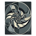 Monochromatic Golden Ratio Spiral Swirl Rug