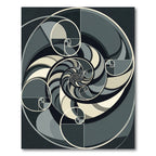 Monochromatic Golden Ratio Spiral Swirl Rug