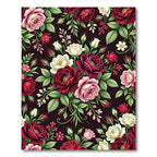 Rich Red Plum Rose Bouquet Rug