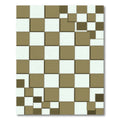 Earthy Brown White Square Illusion Rug