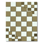 Earthy Brown White Square Illusion Rug