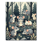 Whimsical Forest Mouse Illustration Woodland Art Rug