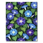 Vibrant Blue Morning Glory Botanical Rug