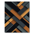 Geometric Amber and Charcoal Abstract Layers Rug